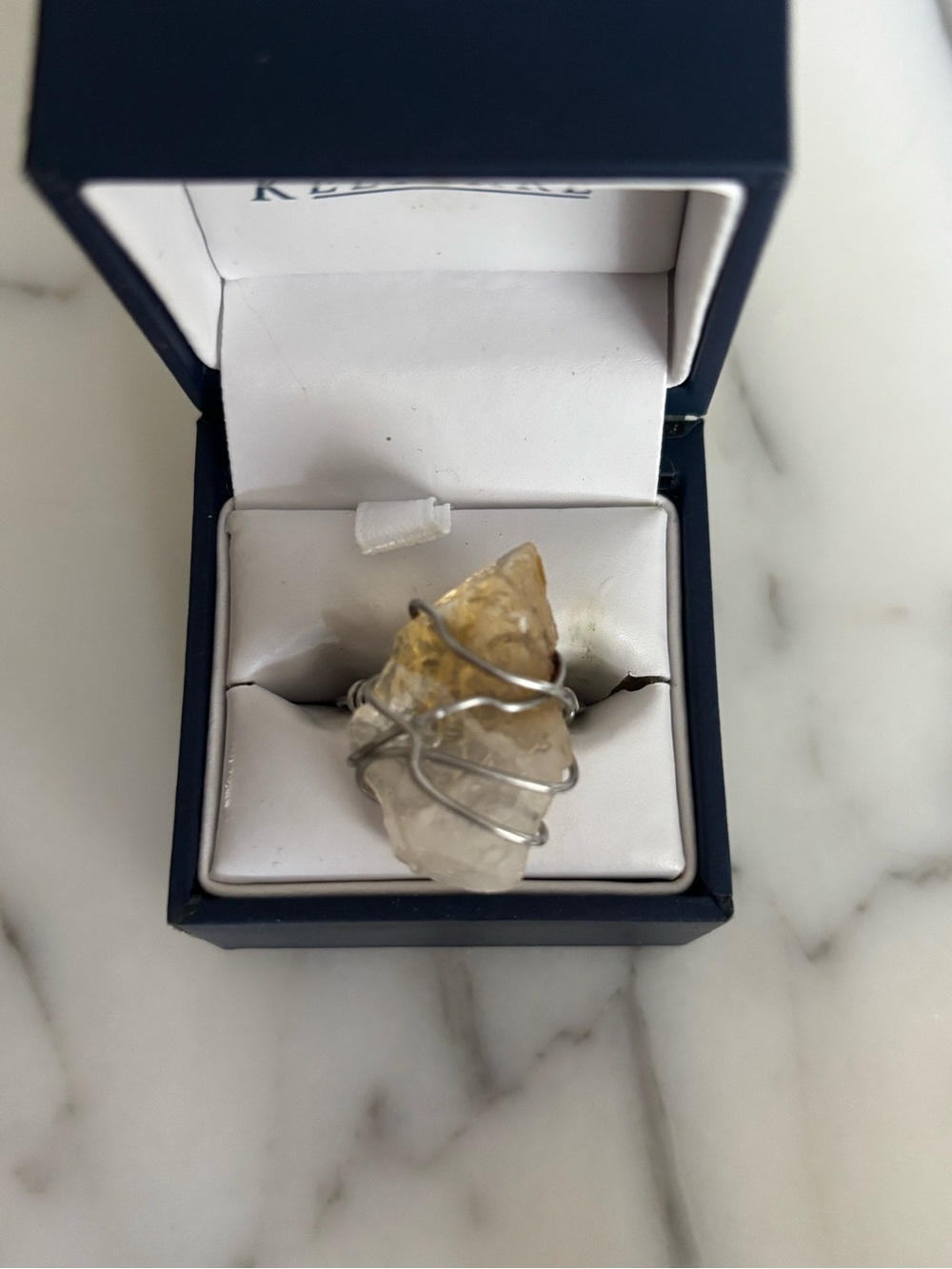 Handcrafted Citrine Wire-Wrap Statement Ring Raw Crystal - Women Jewelry